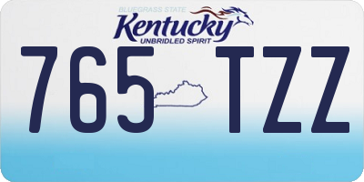 KY license plate 765TZZ