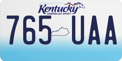 KY license plate 765UAA