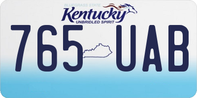 KY license plate 765UAB