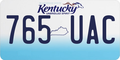 KY license plate 765UAC