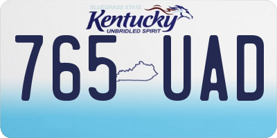 KY license plate 765UAD
