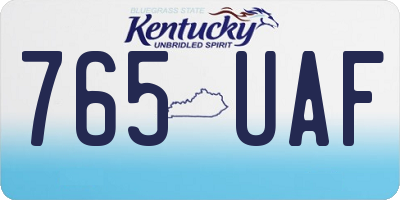 KY license plate 765UAF