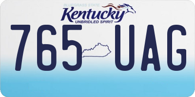 KY license plate 765UAG