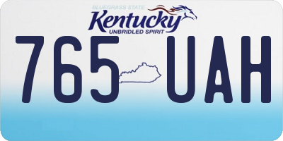 KY license plate 765UAH