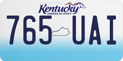 KY license plate 765UAI