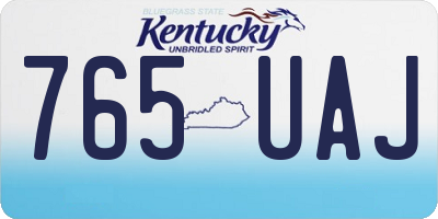 KY license plate 765UAJ
