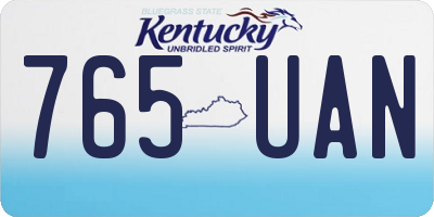 KY license plate 765UAN