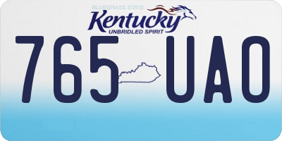 KY license plate 765UAO