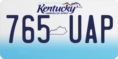 KY license plate 765UAP
