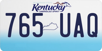 KY license plate 765UAQ
