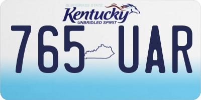 KY license plate 765UAR