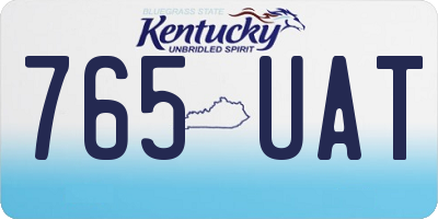 KY license plate 765UAT