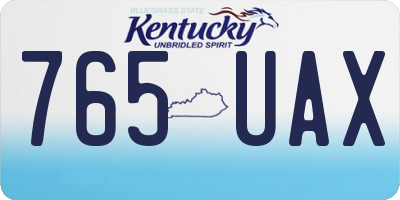 KY license plate 765UAX