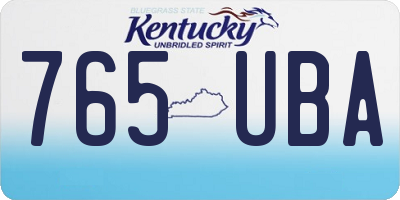 KY license plate 765UBA