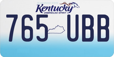 KY license plate 765UBB