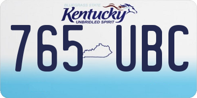 KY license plate 765UBC