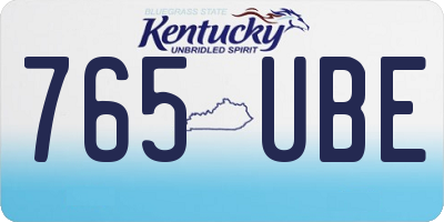 KY license plate 765UBE