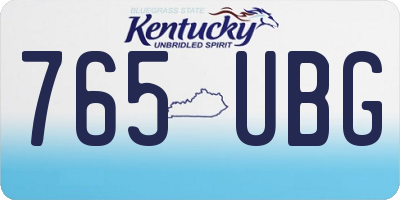 KY license plate 765UBG