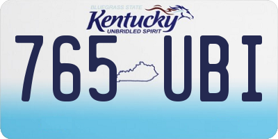 KY license plate 765UBI