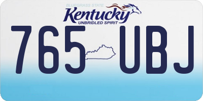 KY license plate 765UBJ