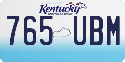 KY license plate 765UBM
