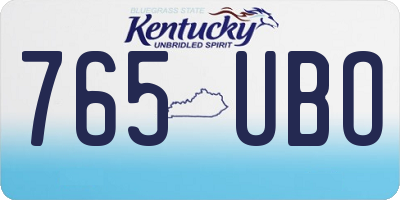 KY license plate 765UBO