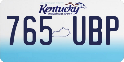 KY license plate 765UBP