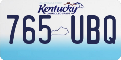 KY license plate 765UBQ