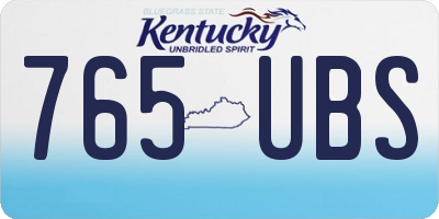 KY license plate 765UBS