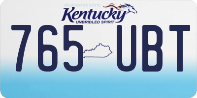 KY license plate 765UBT