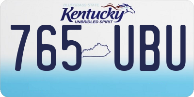 KY license plate 765UBU