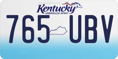 KY license plate 765UBV