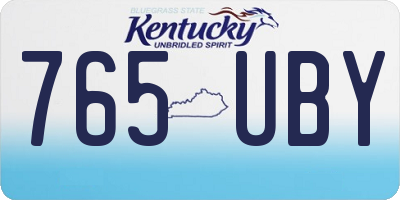 KY license plate 765UBY