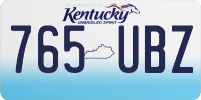 KY license plate 765UBZ