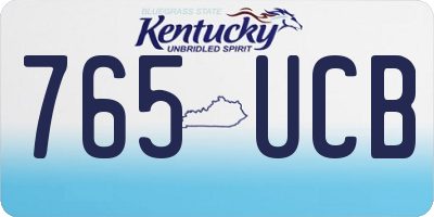 KY license plate 765UCB