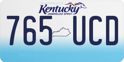 KY license plate 765UCD