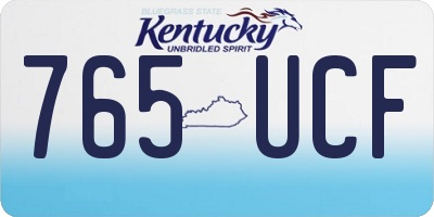 KY license plate 765UCF