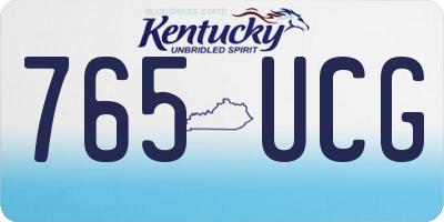 KY license plate 765UCG