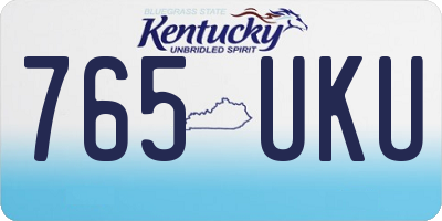 KY license plate 765UKU