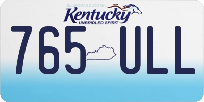 KY license plate 765ULL