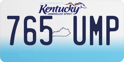 KY license plate 765UMP