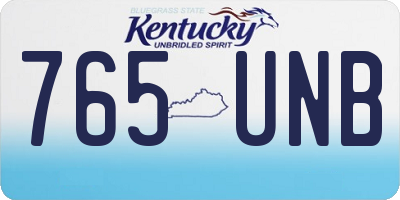KY license plate 765UNB
