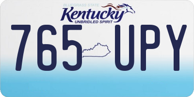 KY license plate 765UPY