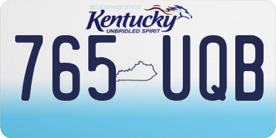 KY license plate 765UQB