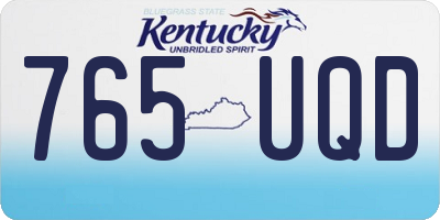 KY license plate 765UQD