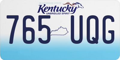 KY license plate 765UQG