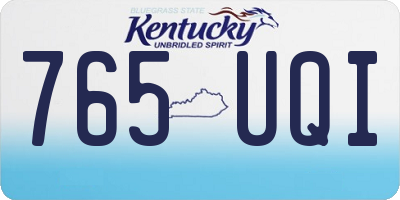 KY license plate 765UQI