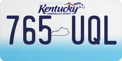 KY license plate 765UQL