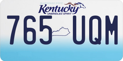 KY license plate 765UQM