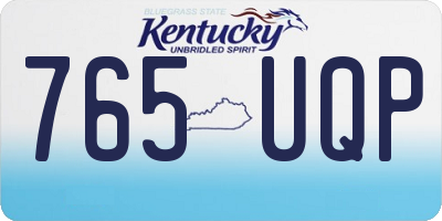 KY license plate 765UQP